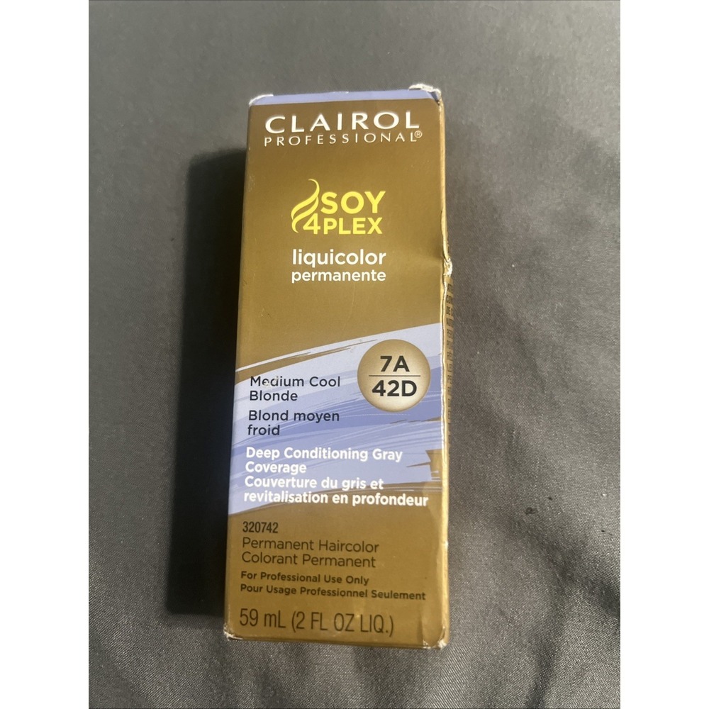 CLAIROL SOY 4 PLEX LIQUICOLOR 7A/42D‎ Permanent Liquid Hair Color ~ 2 fl oz